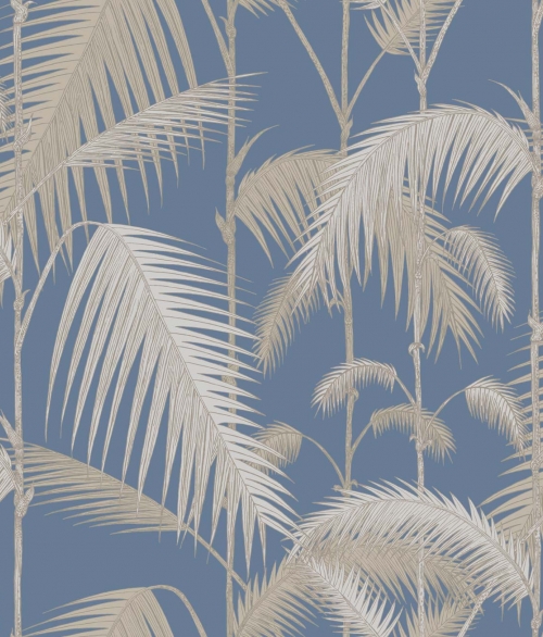 Palm Jungle blue/silver - tapet - 10x0,52 m - fra Cole & Son 