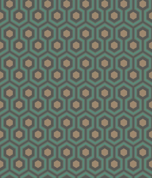 Hicks' Hexagon grå/grøn - tapet - 10x0,53 m - fra Cole & Son 