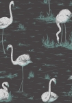 Flamingos sort/hvid - tapet - 10x0,53 m - fra Cole & Son 