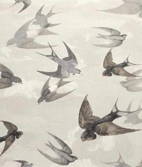 Chimney Swallow grå - tapet - 10x0,52 m - fra Designers Guild