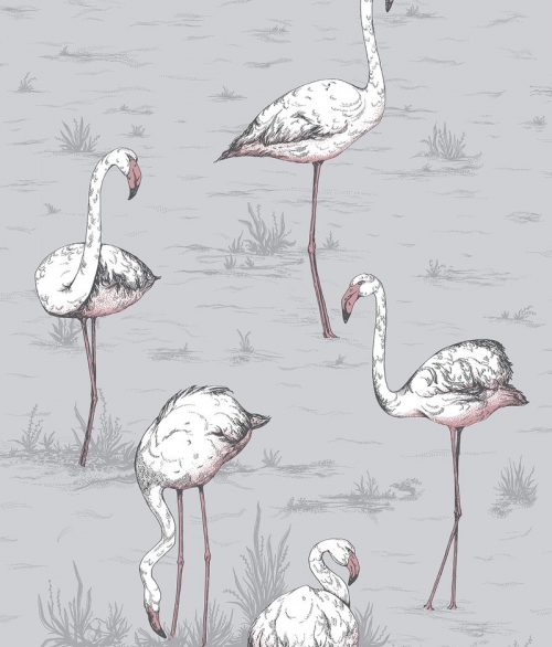 Flamingos grå/blå - tapet - 10x0,53 m - fra Cole & Son 