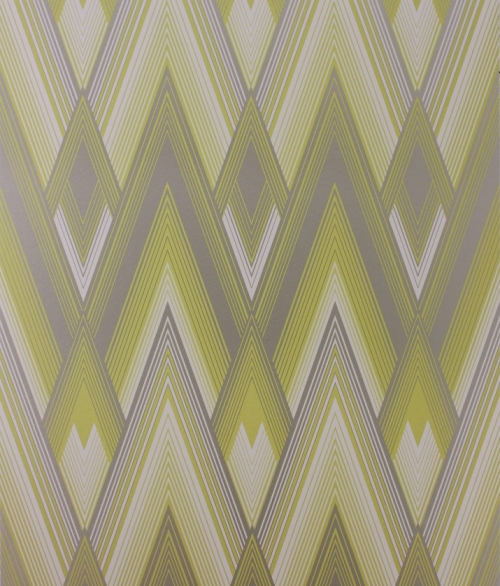 Fantasque geometri grøn/gul - tapet - 10x0,52 m - fra Osborne & Little