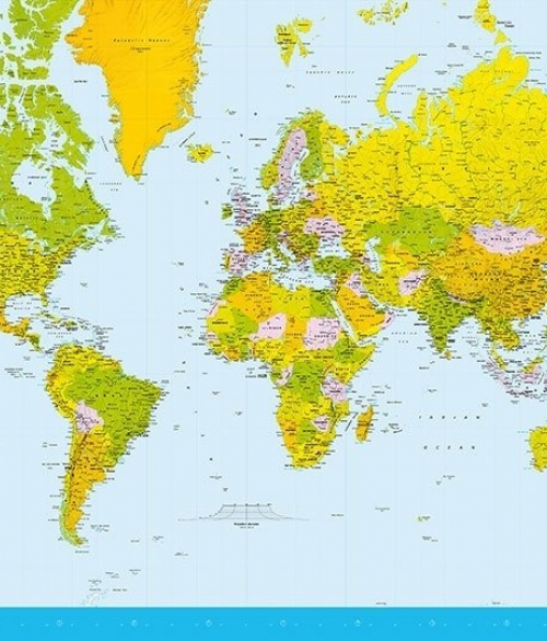 Map of the world - fototapet - 366x254 cm - fra W+G