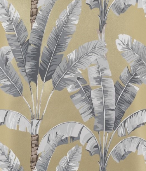 Palmaria grå-guld - tapet - 10x0,52 m - fra Osborne & Little 