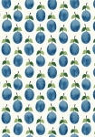 Stig Lindberg Prunus blå  - tapet - 10.05x0.53m - fra Borås