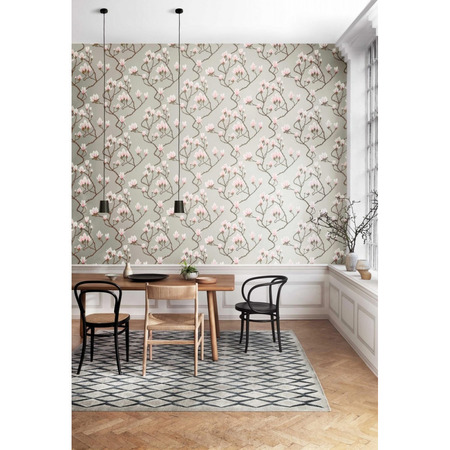 OUTLET: Magnolia sølv/lyserød fra Cole & Son
